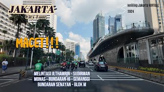 Jalan-jalan Virtual Keliling Jakarta - Melalui Kemacetan  dari Monas ke Blok M - 4K Full Driving