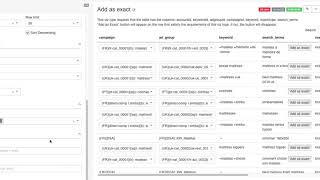Automated campaign proposals automatiion for adding search terms as exact