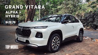 Maruti Suzuki grand vitara Alpha+ hybrid | well packed variant with features