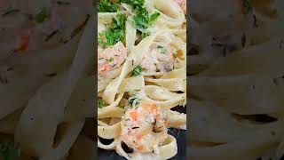 معكرونة بالجمبري و الكريمة،أسهل و أسرع غذاء تعملوهshrimp Alfredo pasta