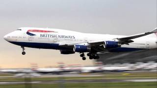 British Airways 747-400 LHR approaching RWY 09