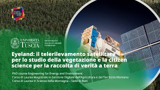 🖥️ WEBINAR | EYELAND: IL TELERILEVAMENTO SATELLITARE E LA CITIZEN SCIENCE