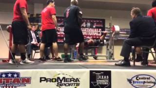 2014 USAPL Bench Press Nationals Texas Adam Mamola's 672lb