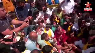 leaders including Delhi Minister Atishi sit on a protest against the arrest of Delhi CM