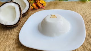 Coconut pudding | easy pudding recipe |No gelatin, No china grass, No agar agar coconut milk pudding