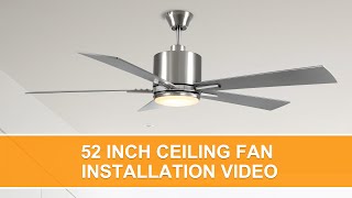 Warmiplanet 52 inch ceiling fan installation video -07